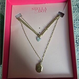 Stella & Dot Gold and Silver Layered Necklace